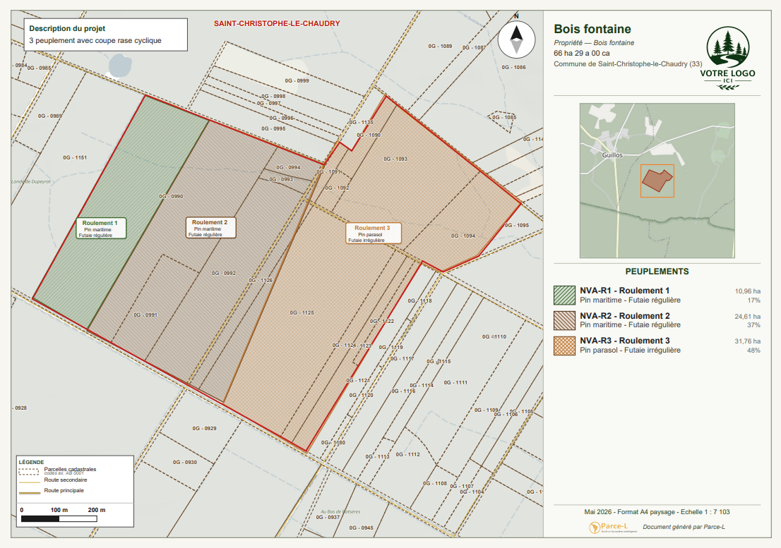 Export PDF de la carte des peuplements